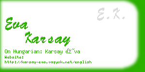 eva karsay business card